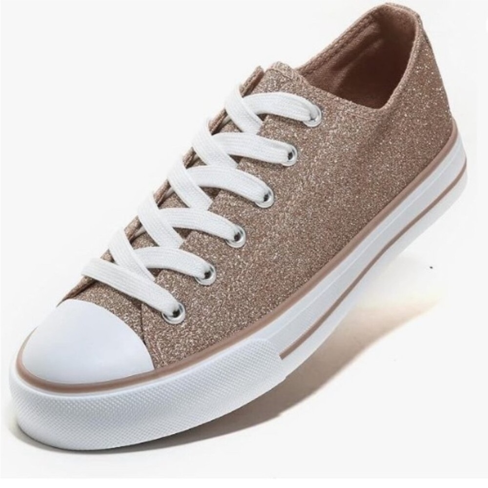 Sparkling Rose Gold Glitter Sneakers